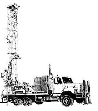Burgess Water Wells drilling rig truck